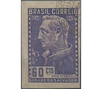 1949 C245 4° CENTENÁRIO DA FUNDAÇÃO DE SALVADOR- BA CARIMBADO, COM GOMA - 7826